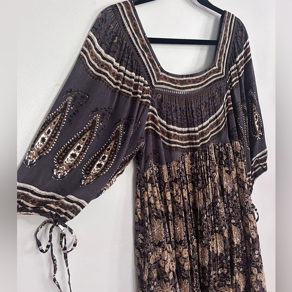 Free People Boho Floral Paisley Peasant Dress NWT Size Medium Cottagecore Hippie - Picture 2 of 8